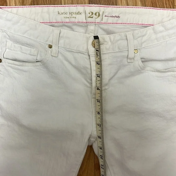 KATE SPADE WHITE SLIM JEANS BROOME STREET‎ SIZE 29 - Picture 7 of 8